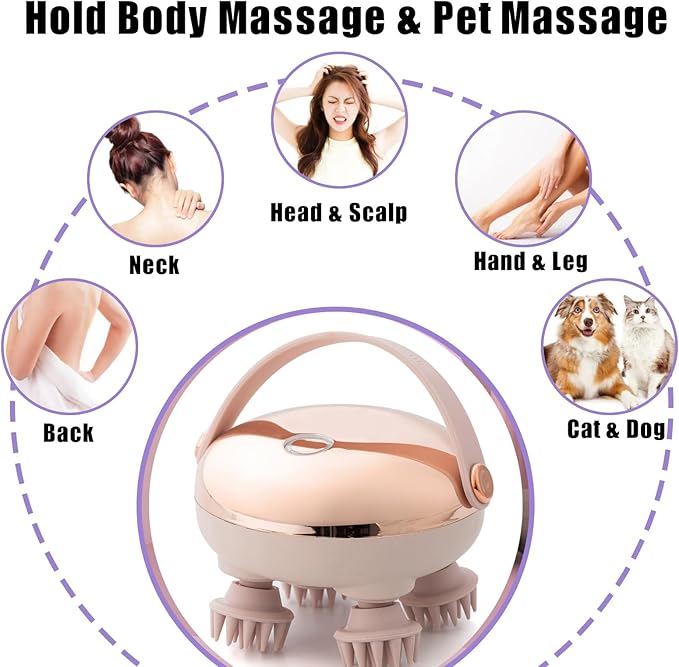 Electric Hair Massager Comb Multi-Function Scalp Massager Brush for Hairs Care 3 in 1 Scalp Massager for Hair Care Hair Growth Comb IPX7 Waterproof Portable for Home &amp Travel