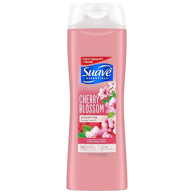Suave Essentials Body Wash Cherry Blossom Packaging May Vary 15 Fl Oz Pack of 6