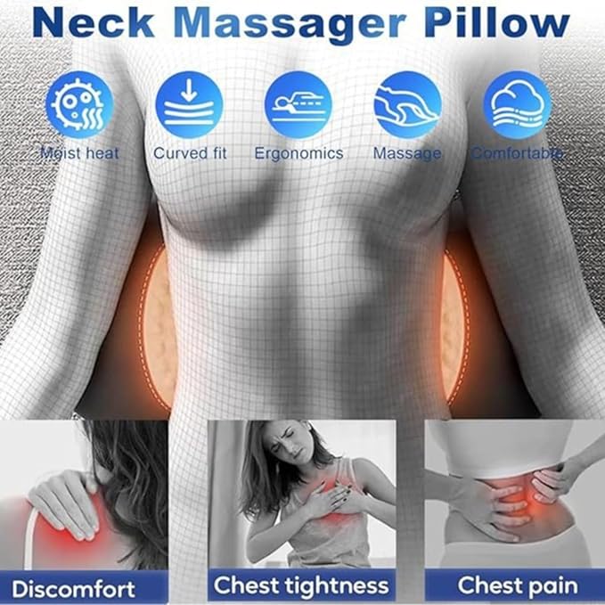 Back Massager New 3-in-1 Back Massagerwith Electric Traction Lifting &amp Heat Compress All-Round Support Relieve Neck/Shoulder Discomfort