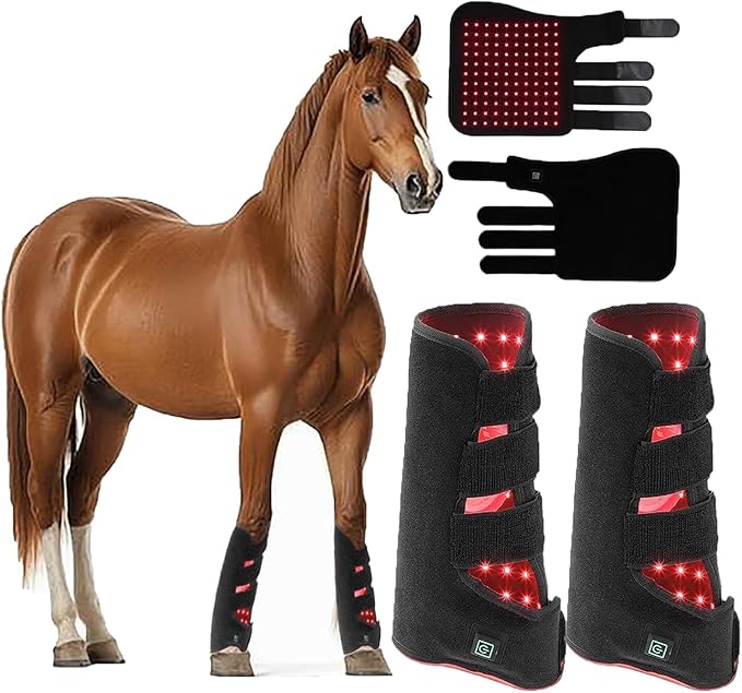 LED Red Light Therapy Device Horse Use Red Light Therapy Pad 660nm 850nm Red Infrared Belt Infrared Horse Care Boots for Horse Legs Muscle Recovery