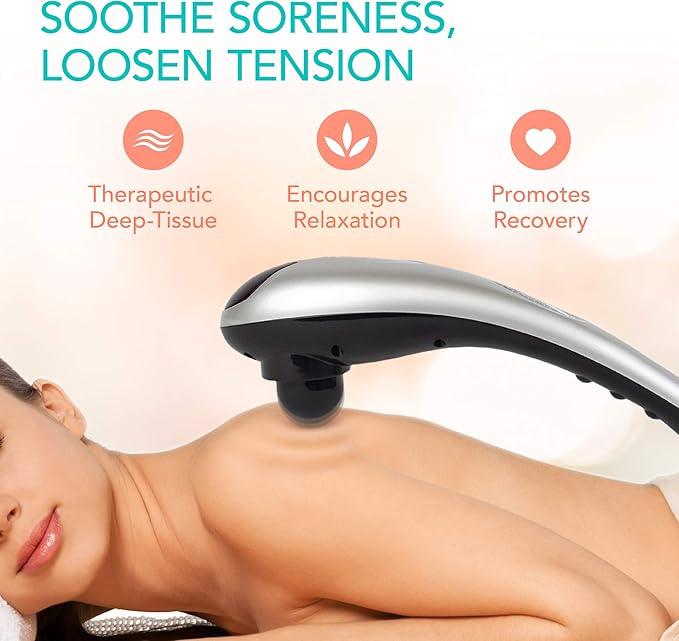 Daiwa Felicity Tapping Pro - Handheld Deep Tissue Back Neck Shoulder Leg Calf Muscle Massager with Extension Handle - FSA HSA Eligible