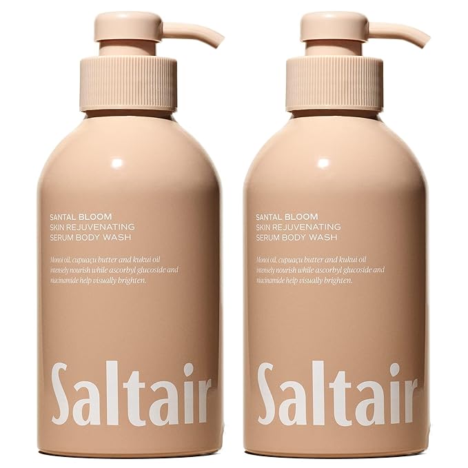 Saltair Body Wash 2-Pack – Santal Bloom – Moisturizing Body Wash with Monoi Oil and Cupuacu Butter – Scented Shower Gel for Women and Men – 2x 17oz – Vegan Cruelty-Free Paraben-Free
