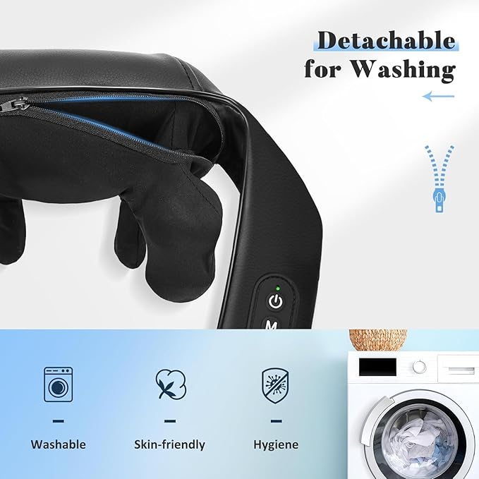 Valentine's Day Gift for Women Men Neck and Shoulder Massager with Heat Cordless Back and Neck Massager 4D Shiatsu Deep Kneading Massagers for Shoulder Back Leg Neck Pain Relief Home Office Use