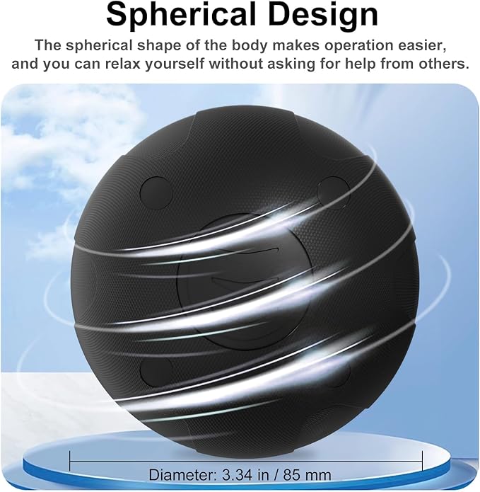 Vibrating Massage Ball with 5-Speed Mode for Muscle Recovery Myofascial Release - Deep Tissue Massage Ball for Trigger Point Massage - Mobility Ball Back &amp Hip Flexor Release Tool