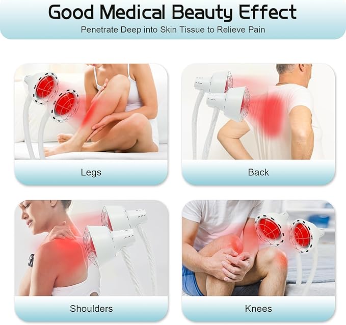 275W Infrared Red Heat Light Adjustable Red Light Temperature Infrared Light Therapy Therapy Bulb Lamp Pain Relief Floor Stand 110V