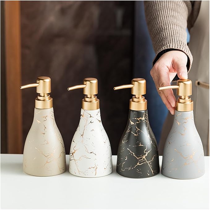 Ceramic sub-Bottled Hand sanitizer Shower Gel Shampoo wash Press Bottle(White)