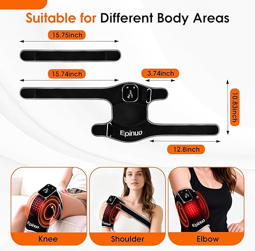 Red Light Therapy for Kneewith 5 Vibration Massage Cordless Rechargeable 5000mAh Heated Knee Massager for Pain Relief Gifts for Women Men 660nm&amp850nm Near Infrared Light Brace