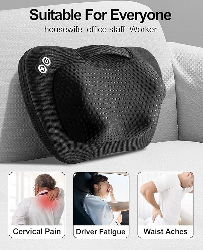 VIKTOR JURGEN Back Massager Neck Massager with Heat Massage Pillow Gifts for Mothers Day &amp Fathers Day Electric Shiatsu Shoulder Massager Deep Kneading Massager for Back Pain Neck Pain