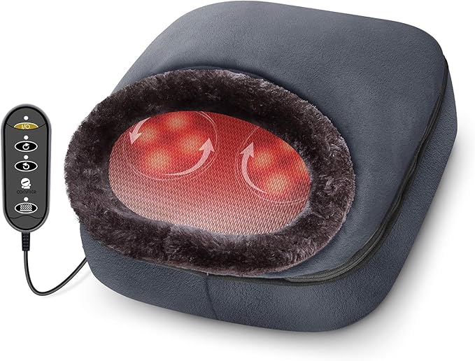 COMFIER Shiatsu Foot Massager with Heat- Kneading Back Massager with Heating Pad Heated Foot Warmer Electric Feet Massager Machine for Plantar FasciitisNeuropathy Stress Relief