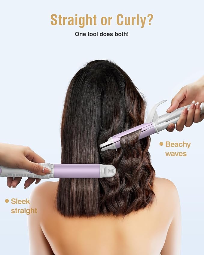 Europe Travel Curling Iron Mini: Dual Voltage Curling Iron for Traveling - Mini Travel Curling Irons 1 Inch with US PlugPurple 390℉ for Fine/Damaged Short Hair