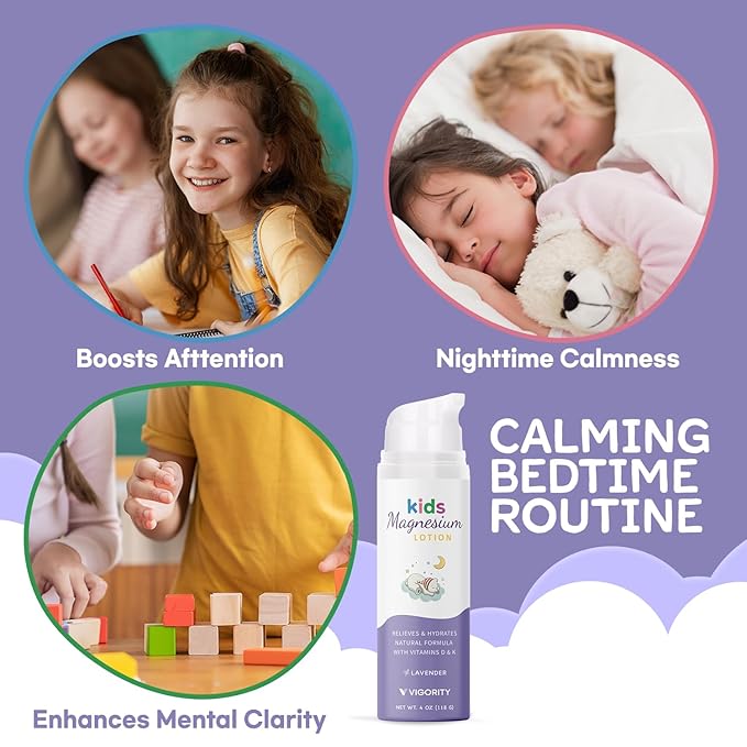 Day-to-Night Care Bundle for Kids: Vigority Tallow Sunscreen &amp Magnesium Sleep Lotion – Sun Protection and Nighttime Relaxation for Babies Toddlers and Kids