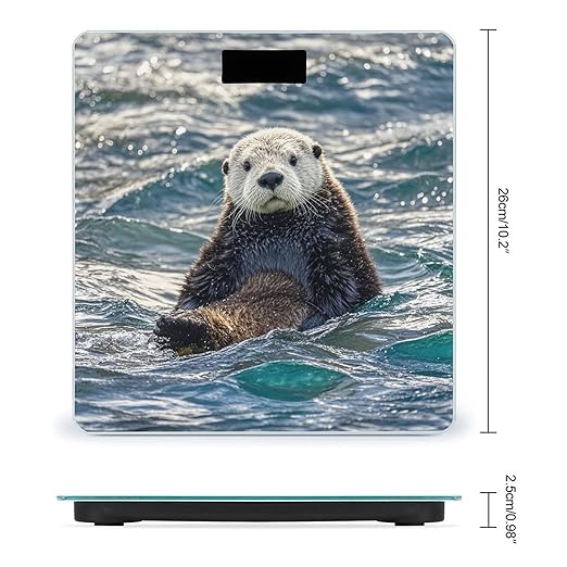Sea Otter Scale for Body Weight Highly Accurate Digital Bathroom Body Scale Digital Bathroom Scales for People Anti-Slip Large LCD Display Smart Scales