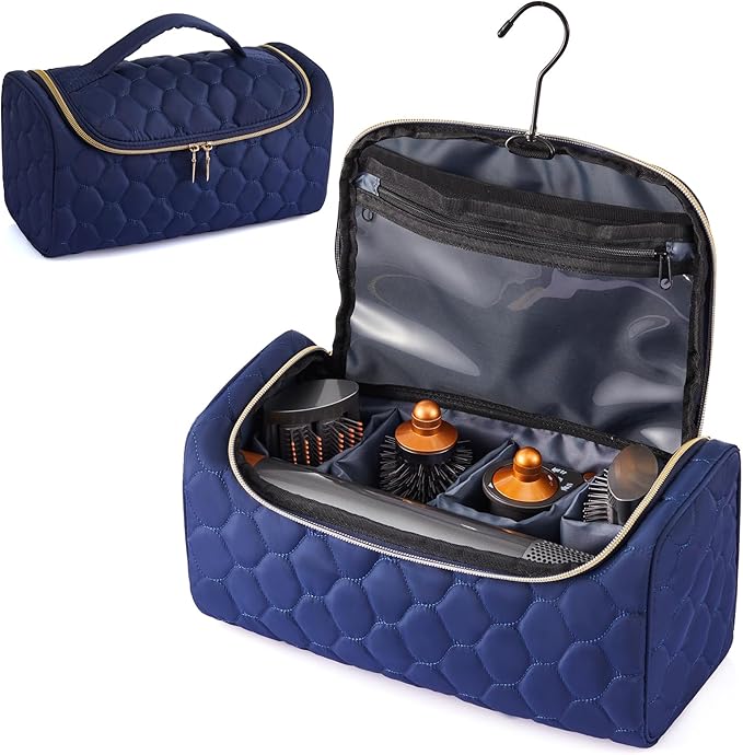 Travel Case for Dyson Airwrap Complete Style Portable Padded Storage Bag with Hanging Hook Fits All Dyson Airwrap Models &amp Attachments Blue