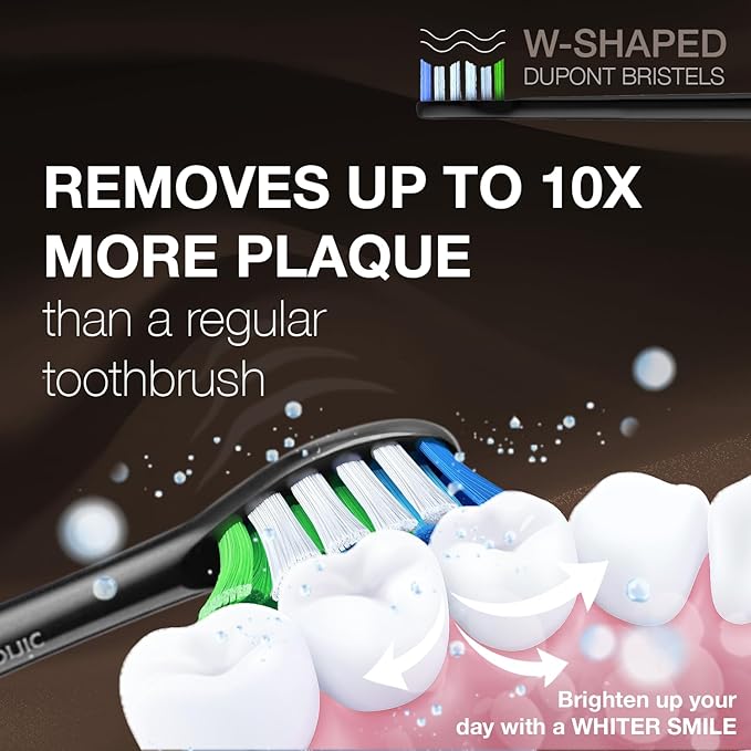 Wagner Stern IntelliBrush Series Whitening Electric Toothbrush with Pressure Sensor. Offers 4 Brushing Modes 3 intensities 8 Soft Brush Heads and a Luxury Travel case.