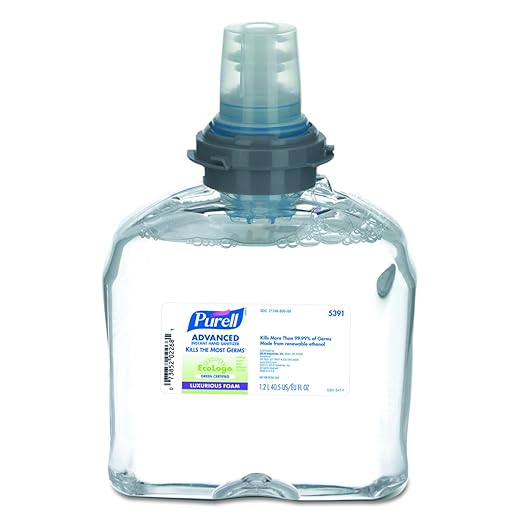 Purell 539102CT TFX Green Certified Instant Hand Sanitizer Foam Refill 1200mL Clear (Pack of 2)