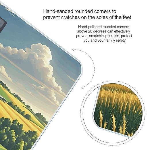 Country Farm Digital Bathroom Scale for Body Weight Weighing Scale with Backlit LCD Display High Precision Measurements &amp Measures Weight Up to 180kg