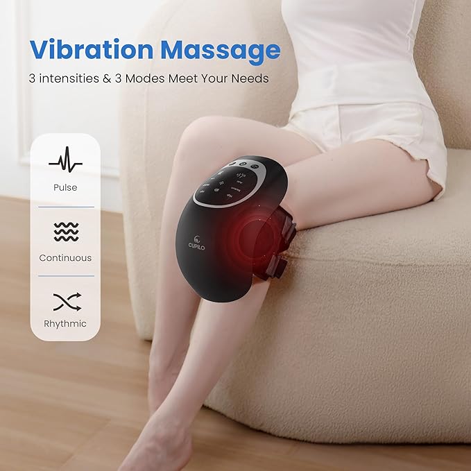 Knee Massager with Heat - Heating and Vibrating Knee Massager for Arthritis Stretched Ligament Joints and Muscles Injuries - [2025 Upgraded] Gifts for Elderly Dad Mom