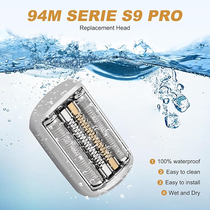 Series 9 94M Electric Shaver Replacement Head: Replacement Heads for B*raun Series 9 S9 and 9 Pro Shavers 9290cc 9291cc 9370cc 9293s 9385cc 9390cc 9330s(1pack)