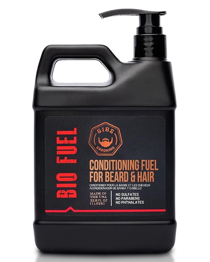 GIBS BioFuel Hair Conditioner For Men - Beard &amp Hair Conditioner Moisturizing Liter 33.8 Fl Oz (Pack of 1)