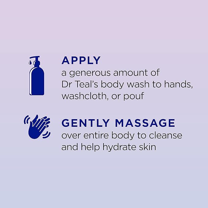 Dr Teal's Foaming Bath &amp Body Wash Bundle with Epsom Salt Melatonin Lavender &amp Chamomile (2 x 34 fl oz 2 x 24 fl oz)