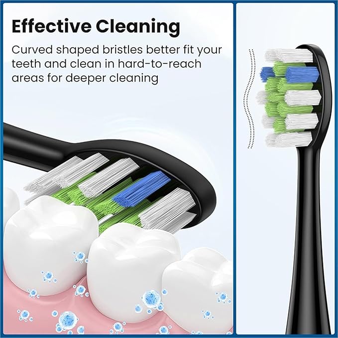10 Pcs Replacement Brush Heads Compatible for Electric Toothbrush(10 pcs WT)