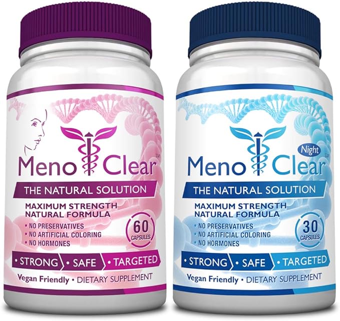 Consumer Health MenoClear Night - 30 Capsules - Menopause Care - Decrease Hot Flashes Mood Swings and Irritability - Melatonin Valerian Hesperidin - Made in the USA