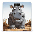 Cartoon Hippo Bathroom Scale Large LCD Backlight Display Digital Scale Rounded Corners Body Scales Automatic Power On/Off Bathroom Scales for Home Bedrooms