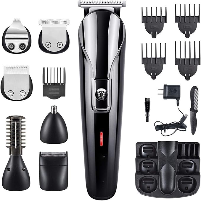 Professiol Men Electric Hair Clipper 6 in 1 Multifunctiol Hair Cutter Machine Rechargeable Hair Trimmer for Beard Nose Ears