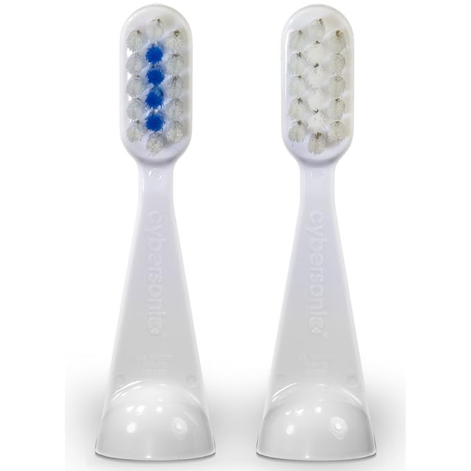 Cybersonic Traditional Replacement Brush Heads 2 Pack Compatible With All Cybersonic Electric Toothbrushes