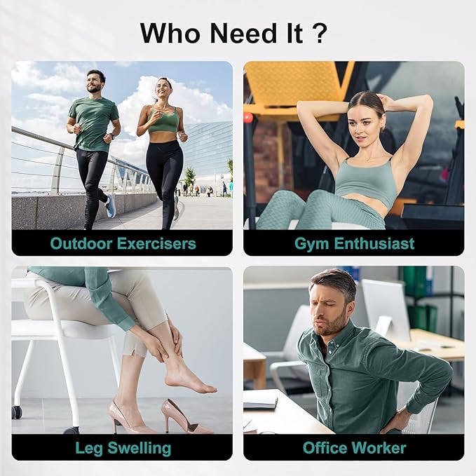 Nekteck Cordless Leg Compression Massager Rechargeable Massage Tools for Circulation and Pain Relief Portable Full Leg Boots Gifts for Mom Dad Men Women Single Unit