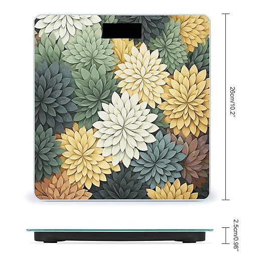 Petals Garden Leaves Scale for Body Weight Anti-Slip Digital Bathroom Scale Sturdy Toughened Glass Weighing Scales High Precision Safe Rounded Corners Smart Scales