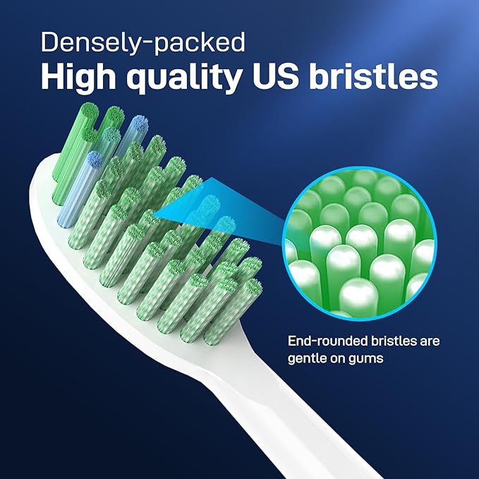 Toothbrush Replacement Heads Compatible with TAO Clean Sonic Electric Toothbrush - Daily Care Whitening Brush Heads Compatible with Taoclean White