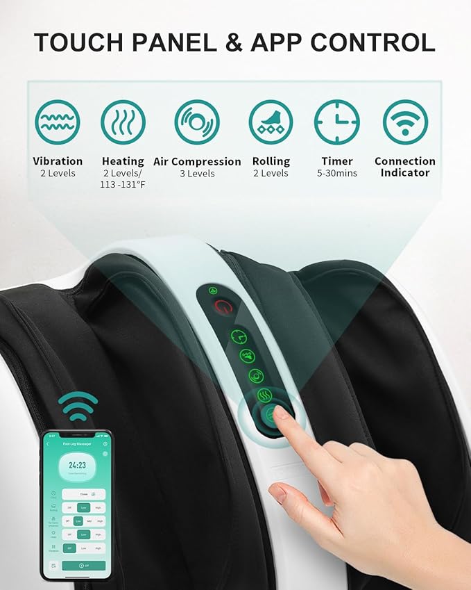 Nekteck Foot Massager with Heat Foot Shiatsu Massager for Circulation and Pain Relief (APP Control)