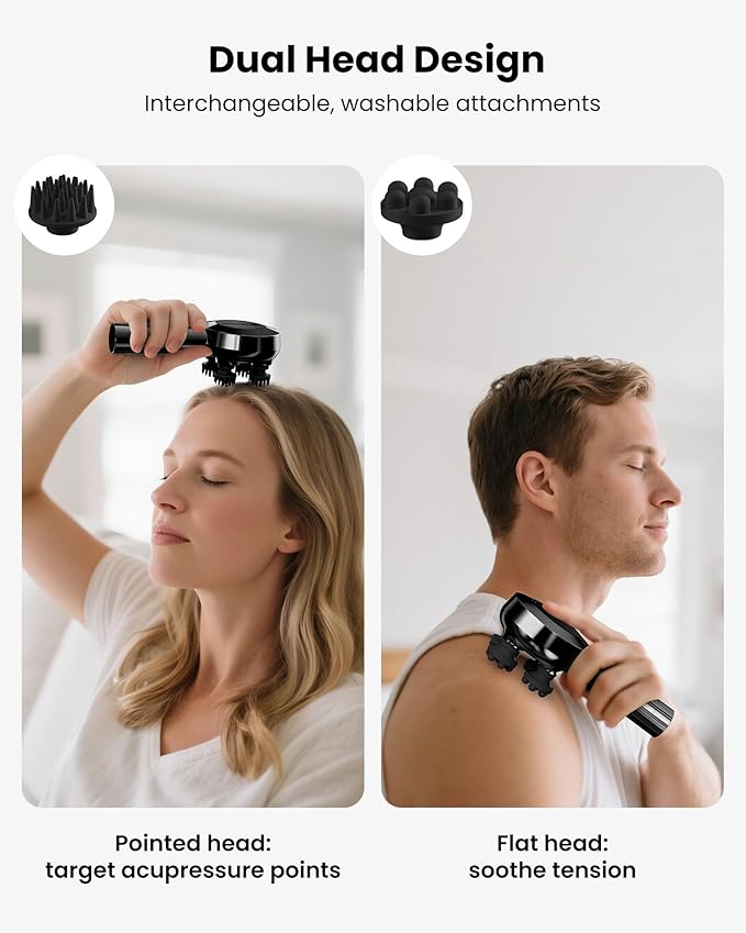 COMFIER Handheld Scalp Massager Hair GrowthCordless Hair Head Massager with 3 Modes &amp 8 Silicone ClawsIPX7 Waterproof Body Massager for Stress RelaxPet MassageHead ScratcherGifts MenWomen(Bl
