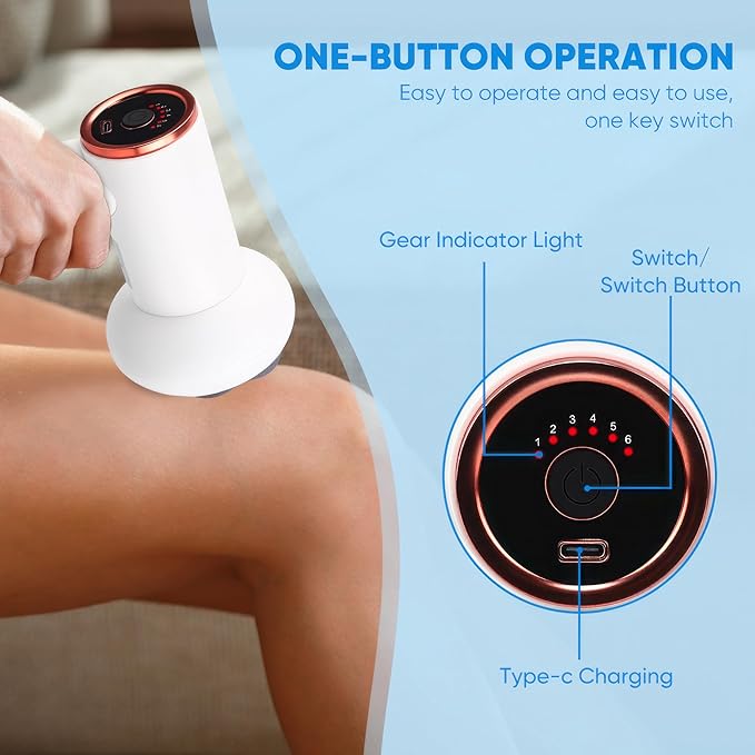 Powerful Deep Tissue Massager: 5-in-1 Wireless Body Sculpting Machine Fat Remover for Abdomen Waist Arms HIPS and Legs