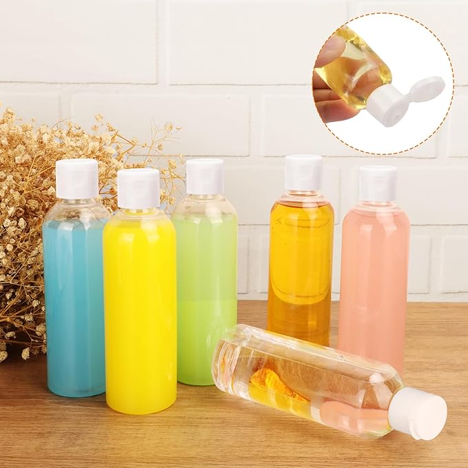 25 Pack 8 oz Plastic Bottles with White Top Caps Clear Empty Bottles Cosmetic Containers for Lotion and Shampoo Cream Travel-Friendly Bottles BPA-Free for Liquids and Personal Care