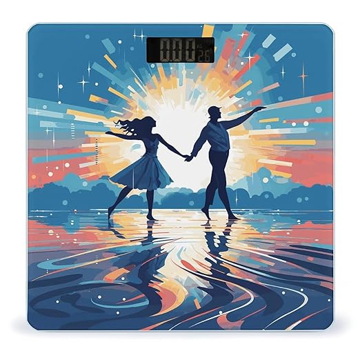Dancing on Water Weight Scale Digital Electronic Scales Bathroom Scale Larg LCD Backlight Display High Precision MeasurementsTempered Glass