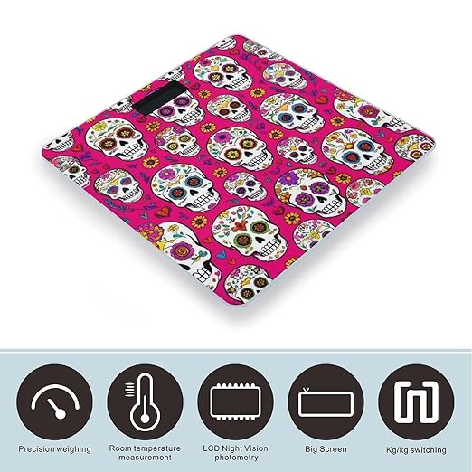 Smart Scale for Body Weight Automatic Switch Digital Bathroom Weighing Scale Day Dead Mexican Sugar Skull