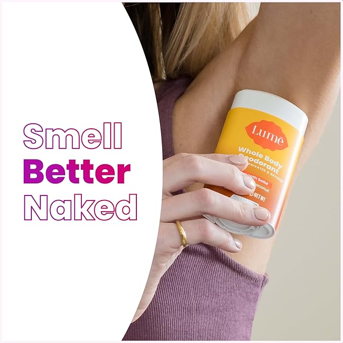 Lume Whole Body Deodorant - Smooth Solid Stick - 72 Hour Odor Control - Aluminum Free Baking Soda Free and Skin Loving - 2.6 Ounce (Pack of 3) (Toasted Coconut)