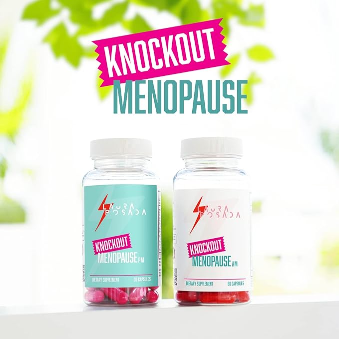 Knockout Menopause AM/PM Natural Relief Bundle Menopause Supplements for Women Natural Menopause + Perimenopause Multi-Symptom Relief for Daytime and Nighttime Symptoms (1 Month Supply) (Bundle)