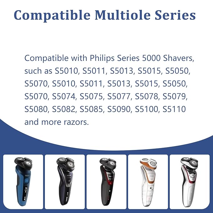 SH50 Compatible Replacement Head for Norelco Series 5000 Shavers | High Compatibility with Philips S5000/S6000/S5100/S5500 Models | 1-Pack (1 pack)