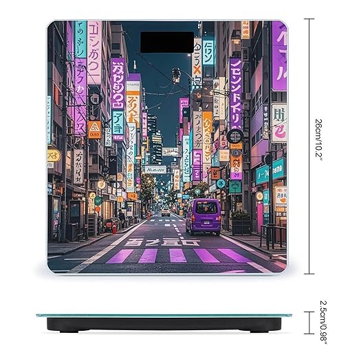 Purple Tokyo Streets Scale for Body Weight Smart Scales Digital Bathroom Scale High Precision Weighing Scales with Large Display Weighing Machine for People