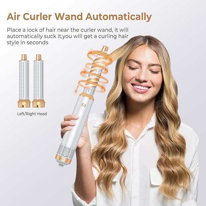 5 in 1 Hair Dryer Brush Negative Ion Blow Dryer Brush Set Upgrade Hot Air Brush Air Styler Curling Wrap Air Curler Curling Iron Hair Styling Tools As A Gift for Straight/Curl/Drying/Smoothing