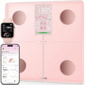 Ovutek Smart Scale for Body Weight Professional Bathroom Digital Weighing Scale with BMI Body Fat Muscle Mass Accurate Bluetooth Home User Health Equipment Sync Apps - Pink