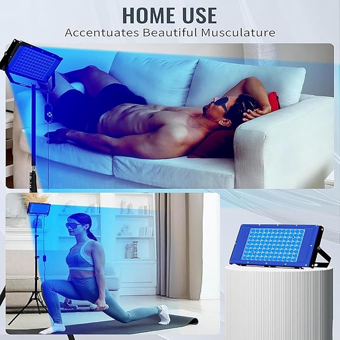 Tanning Lamp for Home Use Tanning Thearpy Light - 420 LED Therapy Light with 360° Adjustable Stand (15-61” Height) &amp 5-30 Min Timer for Even Bronze/Wheat Skin Tone