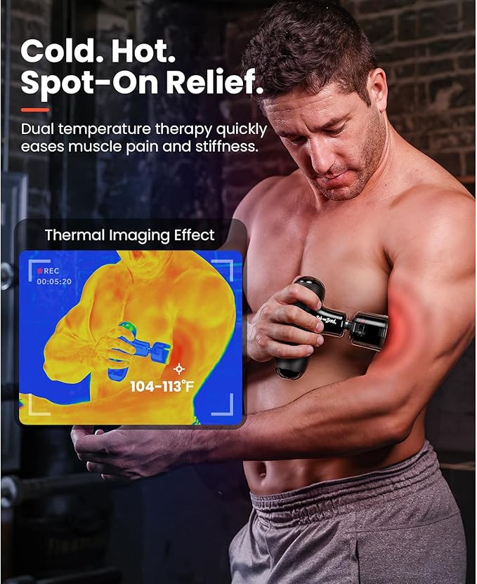 BOB AND BRAD D5 Pro Plus Massage Gun with Heat and Q2 Pro Mini Massage Gun with Heat and Cold Head
