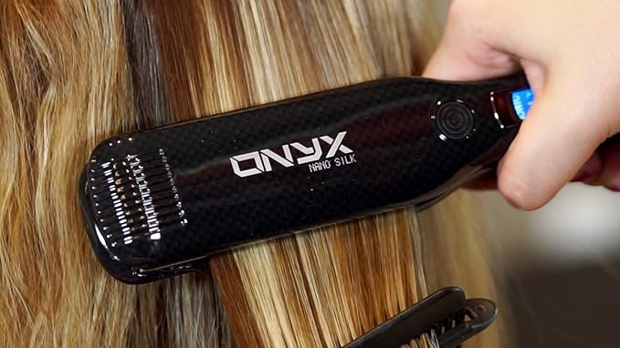 ONYX NANO SILK INNOVATIVE HAIR STRAIGHTENER ~ (New Arrival 2016) 1 TITANIUM PLATES WITH NANO SILK TECHNOLOGY