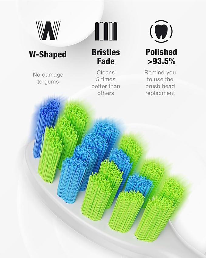 7AM2M Sonic Electric Toothbrush with 6 Brush Heads for Adults&ampKids One Charge for 120 Days Wireless Fast Charge 5 Modes 40000VPM Powered Toothbrush 2 Minutes Built in Smart Timer (Black)