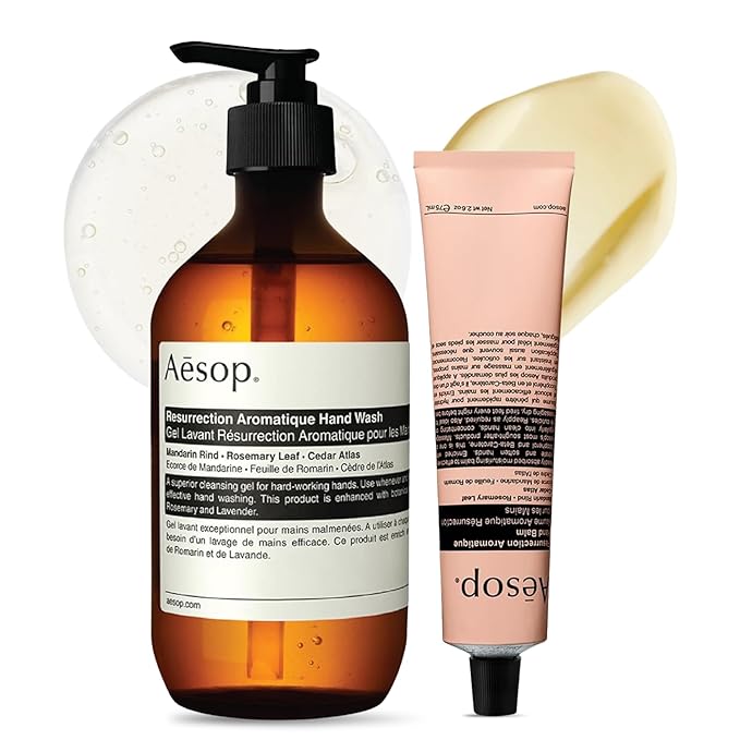 Aesop Resurrection Aromatique Hand Wash + Hand Balm Set | Cleansing Skin Softening Hydrating | 16.9 oz + 2.6 oz
