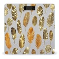 Gold and Orange Feathers Scale for Body Weight Highly Accurate Digital Bathroom Body Scale Digital Bathroom Scales for People Anti-Slip Large LCD Display Smart Scales